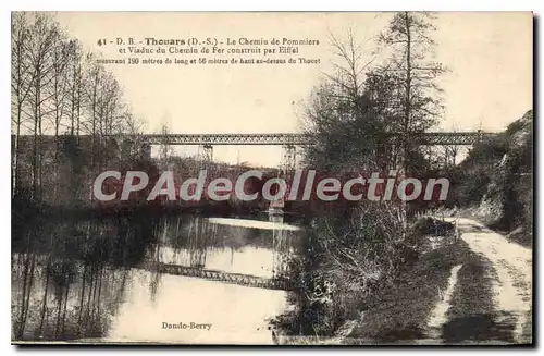 Cartes postales Thouars Le Chemin De Pommiers Et Viaduc Du Chemin de fer construit par Eiffel