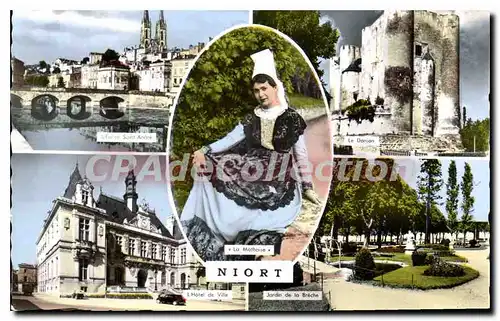 Cartes postales Niort La Mothaise �glise donjon hotel de ville