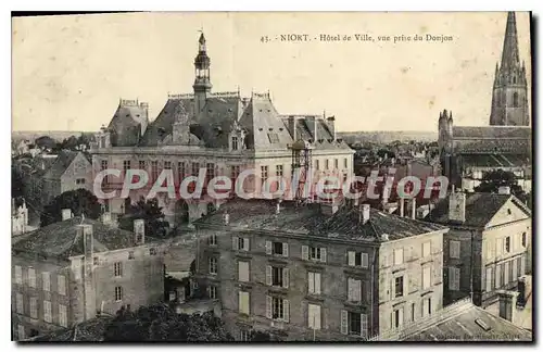 Cartes postales Niort Hotel De Ville Vue Prise Du Donjon