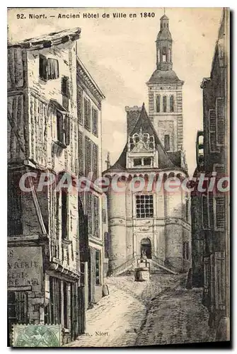 Cartes postales Niort Ancien Hotel De Ville En 1840