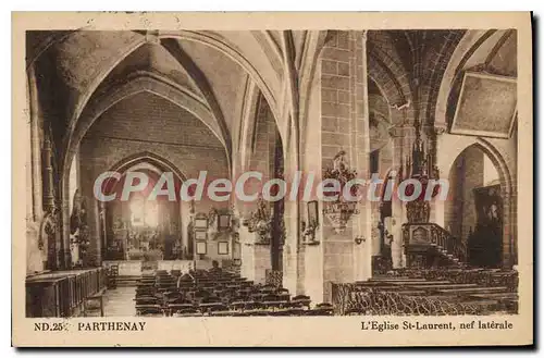 Cartes postales Parthenay L'Eglise St Laurent Nef Laterale