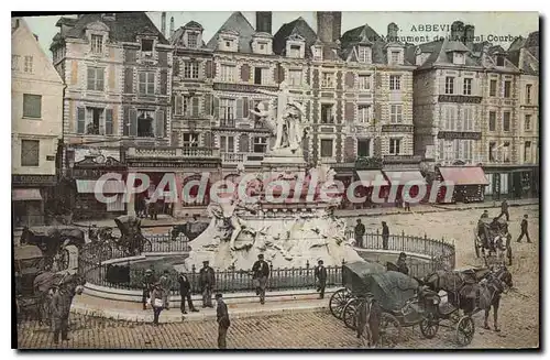Cartes postales Abbeville place et Monument De l'amiral Courbet