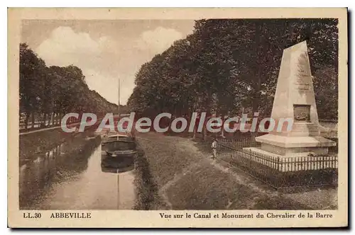 Cartes postales Abbeville Vue Sur Le Canal Et Monument Du Chevalier De La Barre