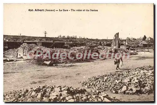 Cartes postales Albert La Gare d�truite