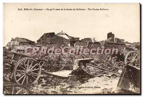 Ansichtskarte AK Albert ce Qu'il Reste De La Ferme De Bellevue