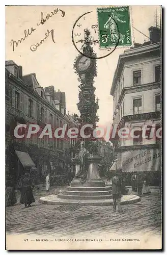 Cartes postales Amiens L'Horloge Louis Dewailly place Gambetta