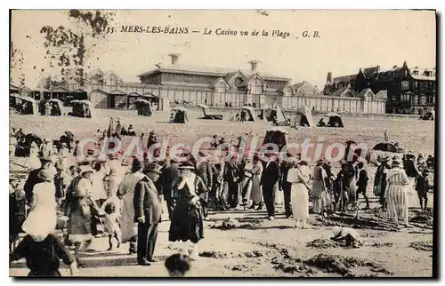 Cartes postales Mers Les Bains Le Casino Vu De La Plage