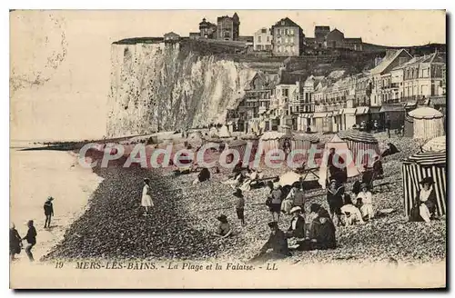Cartes postales Mers Les Bains La Plage Et la Falaise