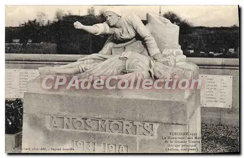 Cartes postales Peronne monument aux Morts Pour La France