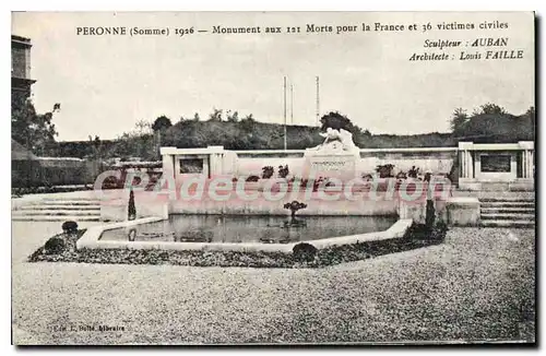 Cartes postales Peronne Monument Aux Morts Pour La France 1926