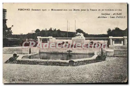 Cartes postales Peronne Monument Aux Morts Pour La France 1926