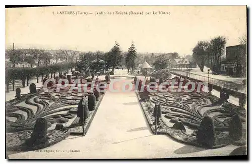 Cartes postales Castres Jardin De I'Eveche dessin� par Le N�tre