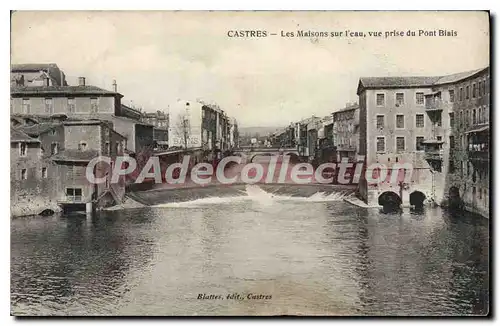 Cartes postales Castres Les Maisons Sur I'Eau Vue Prise Du Pont Biais