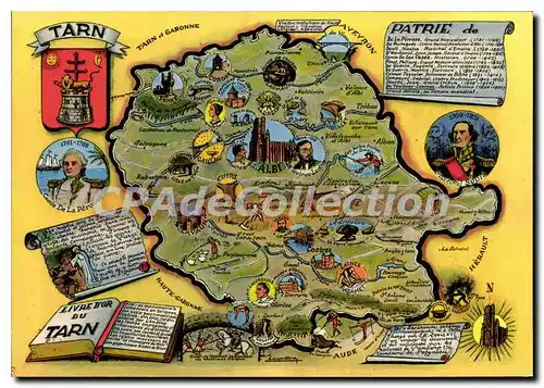 Cartes postales moderne Plan Departemental Du Tarn