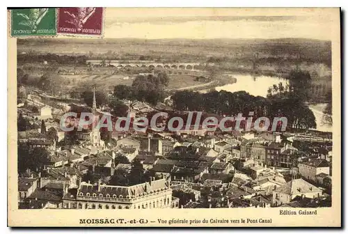 Ansichtskarte AK Moissac Vue Generale Prise Du Calvaire Vers Le Pont Canal