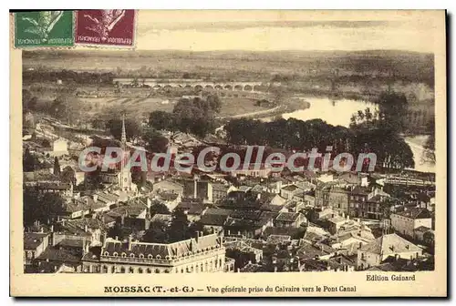 Cartes postales Moissac Vue Generale Prise Du Calvaire Vers Le Pont Canal