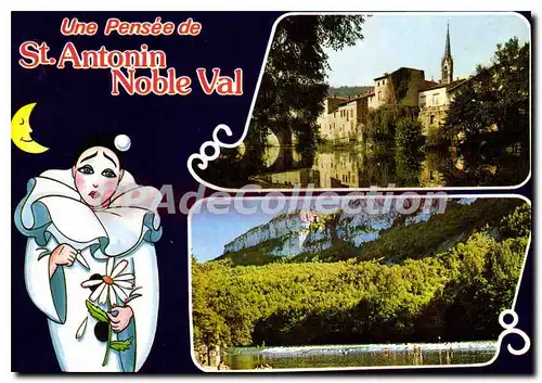 Moderne Karte St Antonin Noble Val une pens�e Pierrot