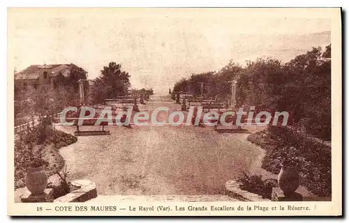 Cartes postales Le Rayol Les Grands Escaliers De La Plage Et La Reserve