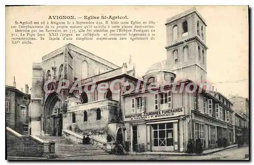 Cartes postales Avignon Eglise St Agricol manufacture couronnes fun�raires Cousin Bonnaud