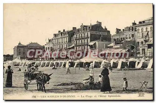 Cartes postales Les Sables D'Olonne La Plage Et I'Hotel Splendide