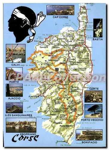 Cartes postales moderne Voici La Corse La Carte Michelin