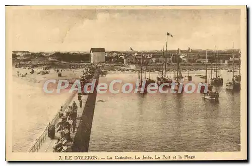 Ansichtskarte AK Ile D'Oleron La Cotiniere La Jetee Le Port Et La Plage