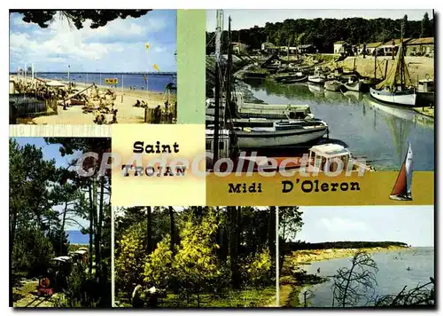 Moderne Karte Ile D'Oleron Saint Trojan La Plage Le Port train Gatseau