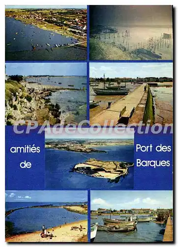 Moderne Karte Port Des Barques Vue Generale Les Carrelets plage Piedemont port piscine naturelle