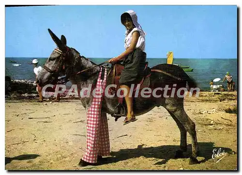 Cartes postales moderne Ile De Re L'Ane En Culotte Accompagne D'Une jeune fille Kiss-Not