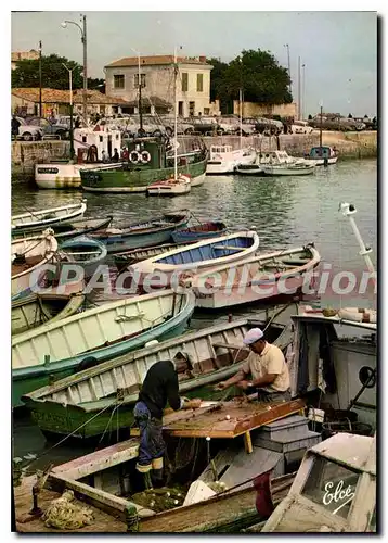 Moderne Karte Ile De Re La Flotte Le Joli Port Avec Les marins p�cheurs