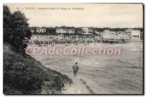 Ansichtskarte AK Royan Rochers Ouest Et Plage De Pontaillac