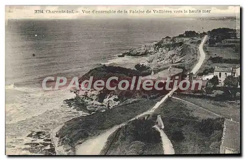 Cartes postales Charente Vue D'Ensemble De La Falaise De Vallieres Vers La Haute Mer