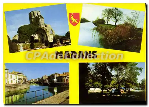 Cartes postales moderne Marans Ruines De I'Ancienne Eglise Les Bords Du Canal Le Canal Le Camping