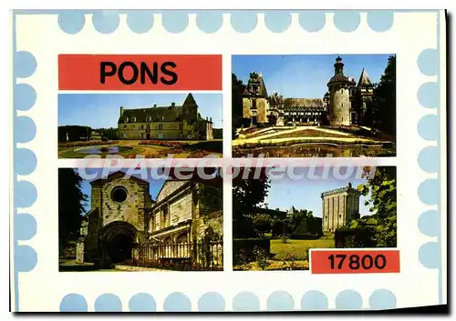 Cartes postales moderne Pons L'Hotel De Ville L'Ancienne Chapelle St Gilles ch�teau d'usson