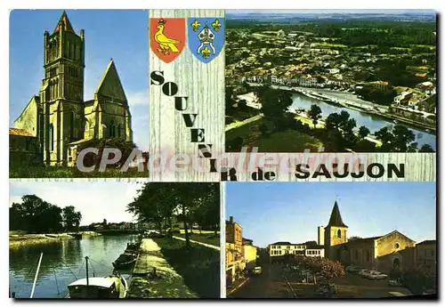 Cartes postales moderne Saujon L'Eglise Vue Generale Le Port La Place