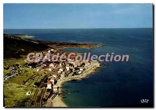 Moderne Karte Algajola Vue D'Ensemble Du Village Et De La Plage