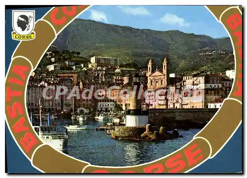 Moderne Karte Bastia La Corse vieux port