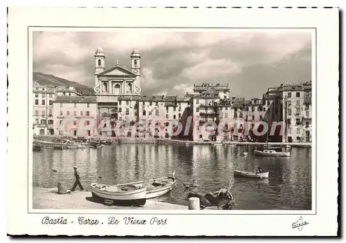 Moderne Karte Bastia Corse Le Vieux Port �glise saint jean