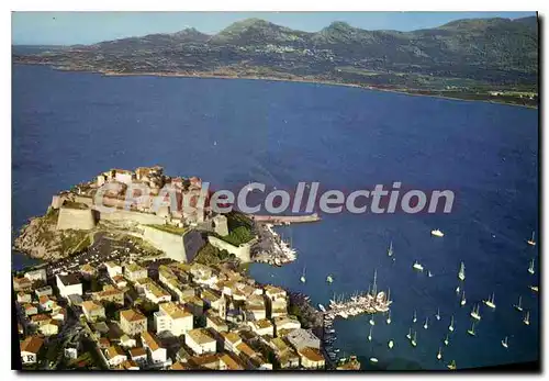 Moderne Karte Calvi Corse Vue Partielle De La Ville Et La Citadelle