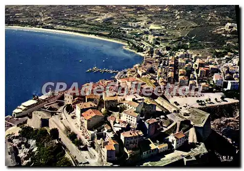 Moderne Karte Calvi Vue De La Citadelle Et De La Ville