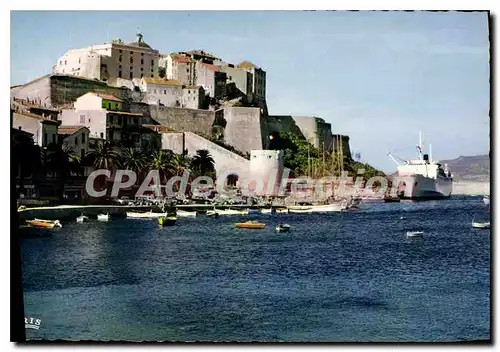 Moderne Karte Calvi La Citadelle Et Le Port Napol�on � quai