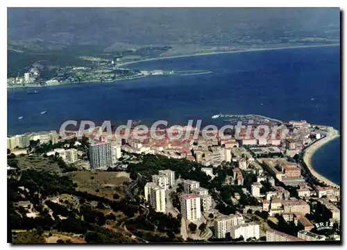 Moderne Karte Charmes Et Couleurs De La Corse Ajaccio Vue D'Ensemble De La Ville