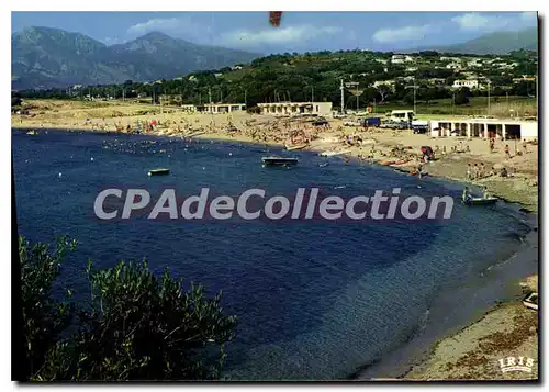 Moderne Karte La Plage De Porticcio Au Fond La Residence Du Golfe