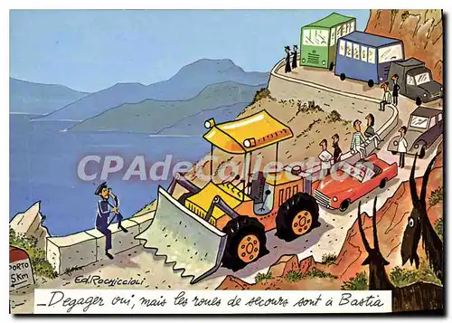 Cartes postales moderne La Corse Humoristique Degager oui Mais Les Roues de secours