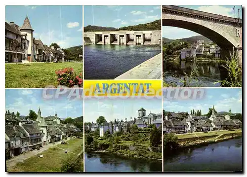 Moderne Karte En Correze Souvenir D'Argentat