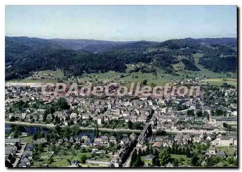 Moderne Karte Argentat Correze Vue Panoramique De La Ville Dans La Vallee