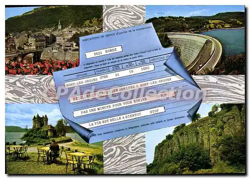 Cartes postales moderne Bort Les Orgues La Ville Et Les Orgues ch�teau barrage