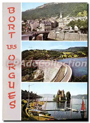 Cartes postales moderne Bort Les Orgues Vue Generale Au Fond Les Orgues barrage ch�teau