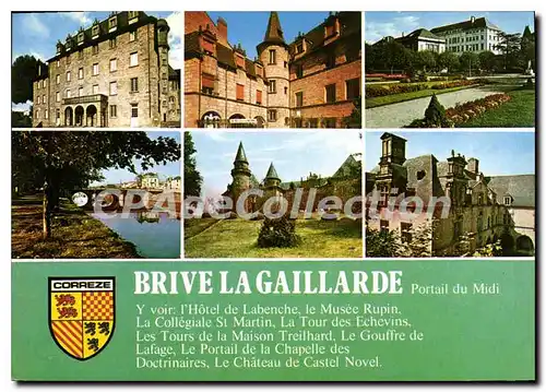 Cartes postales moderne Brive La Mairie Le Musee Rupin Les Jardins De La Poste castel novel hotel de Labenche