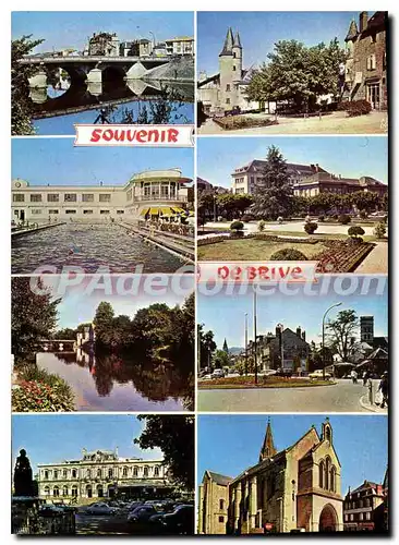 Cartes postales moderne Brive pont piscine th��tre �glise Le Pont Cardinal